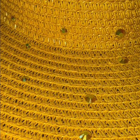 Yellow Beaded Straw Hat - Picture 2 of 7